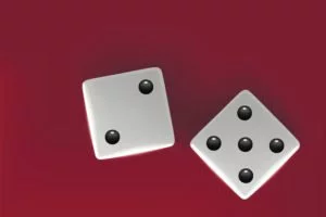 Two dice symbolozing your chances of surviving cancer