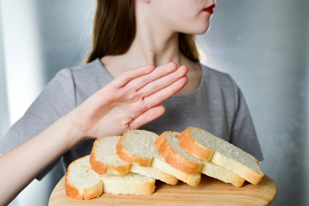 person refusing bread - Celiac disease