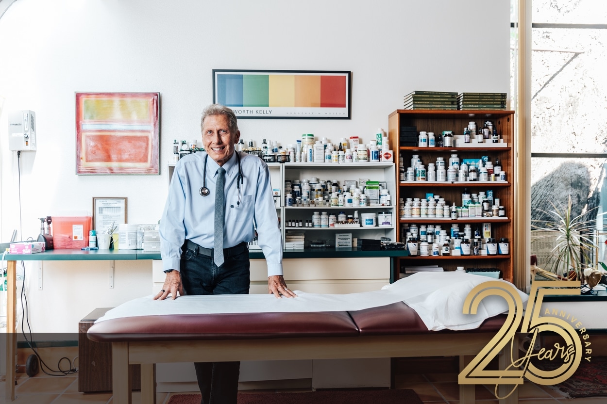Dr Minkoff in his office for 25th anniversary