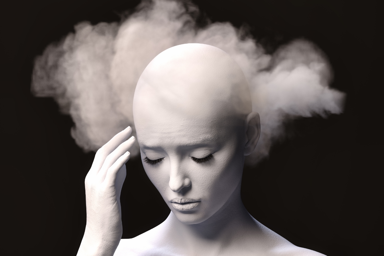 Concept of brain fog from inflammation